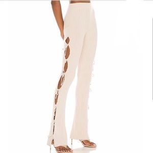 NWT Danielle Guizio Rib Knit Tie Pants